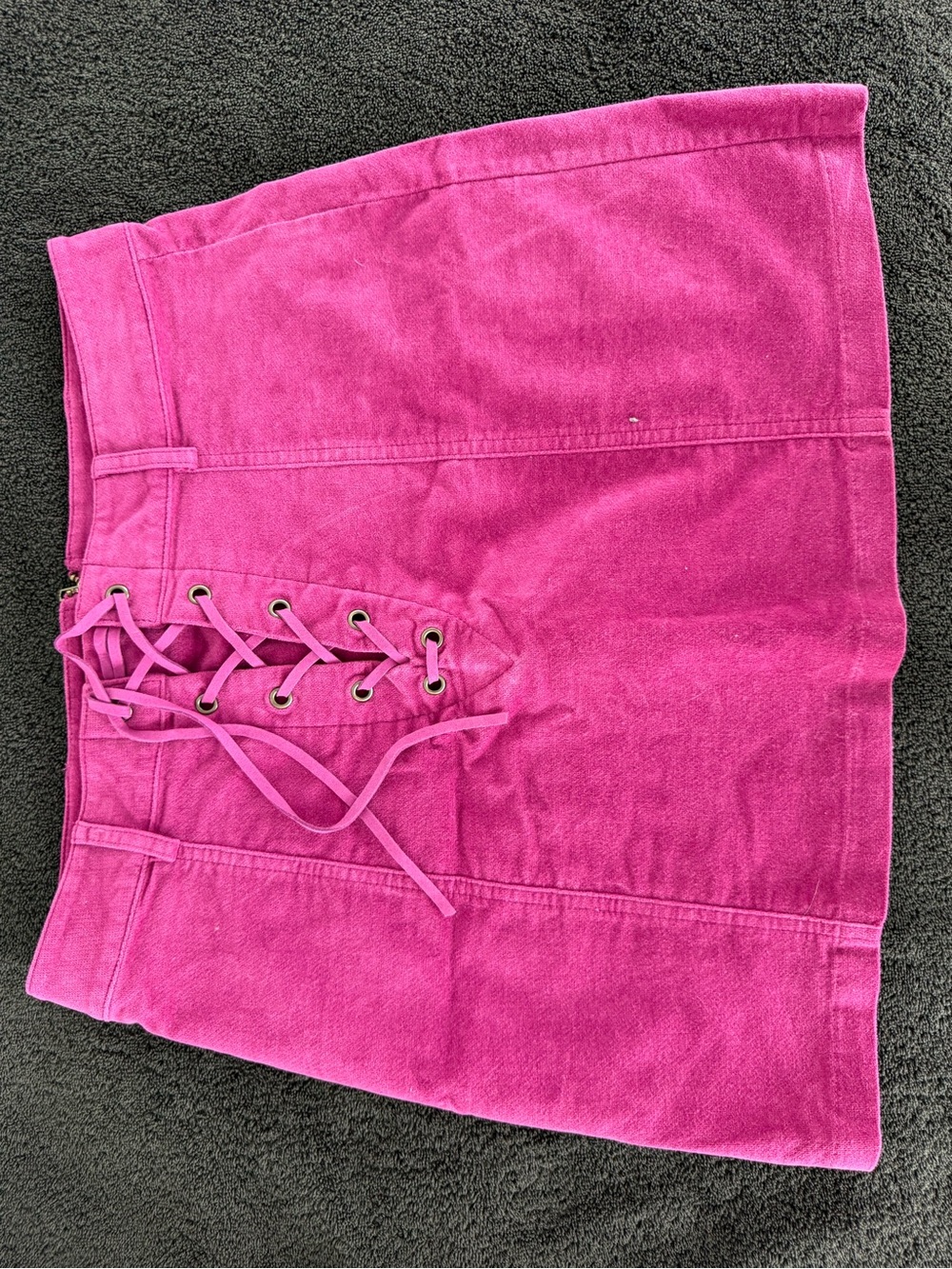 Hot Pink Lace-Up Mini Skirt